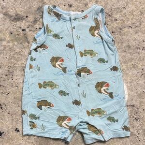 Angel Dear Boutique Fishing Bas Blue Baby Boy Romper